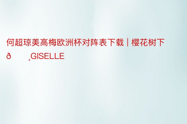 何超琼美高梅欧洲杯对阵表下载 | 樱花树下🌸GISELLE